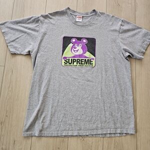 Supreme Gray Teddy Bear Graphic T-Shirt